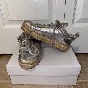 Sam Edelman Metallic Silver Sneakers